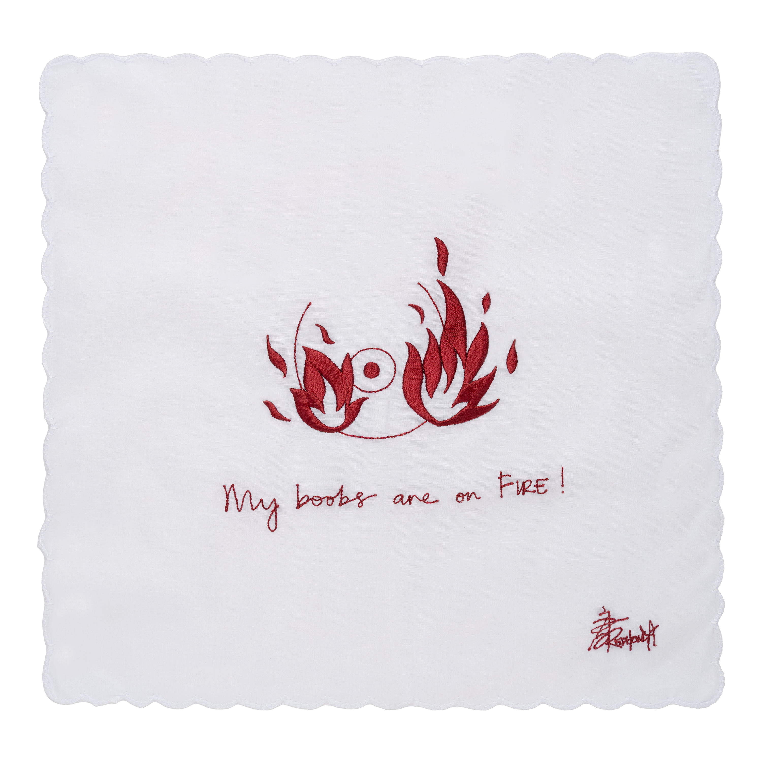 Collectable Handkerchief - My Boobs Are On Fire!